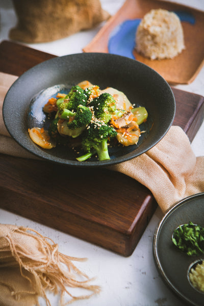 Kung Pao Broccoli Using Amazing Hearthy Split Pea Flour is Mind Blowing Good!